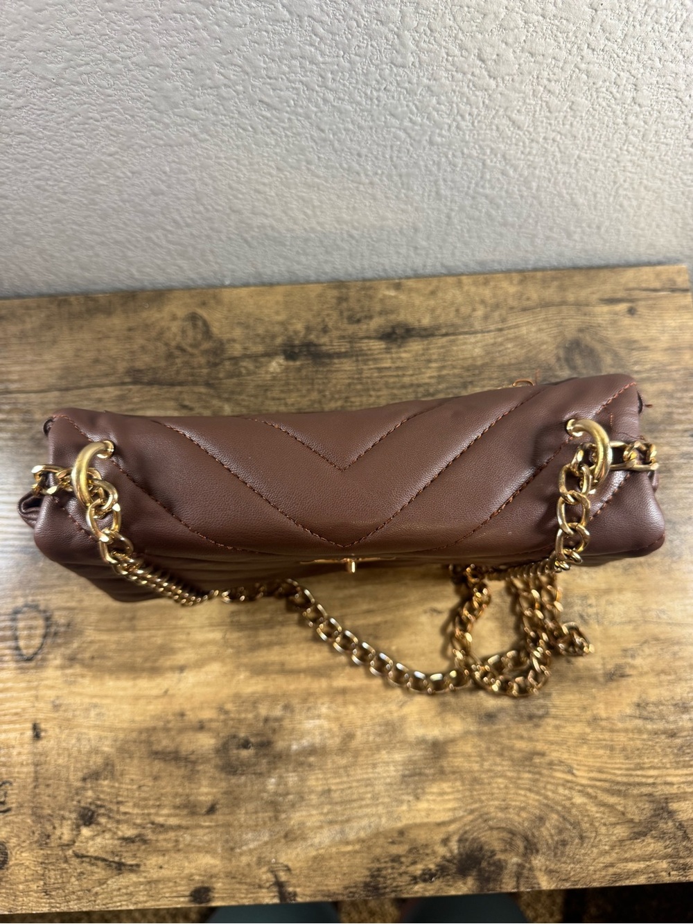 Valentino Orlandi | Brown Quilted Chain Shoulder Bag | Gold Hardware - Picture 5 of 12
